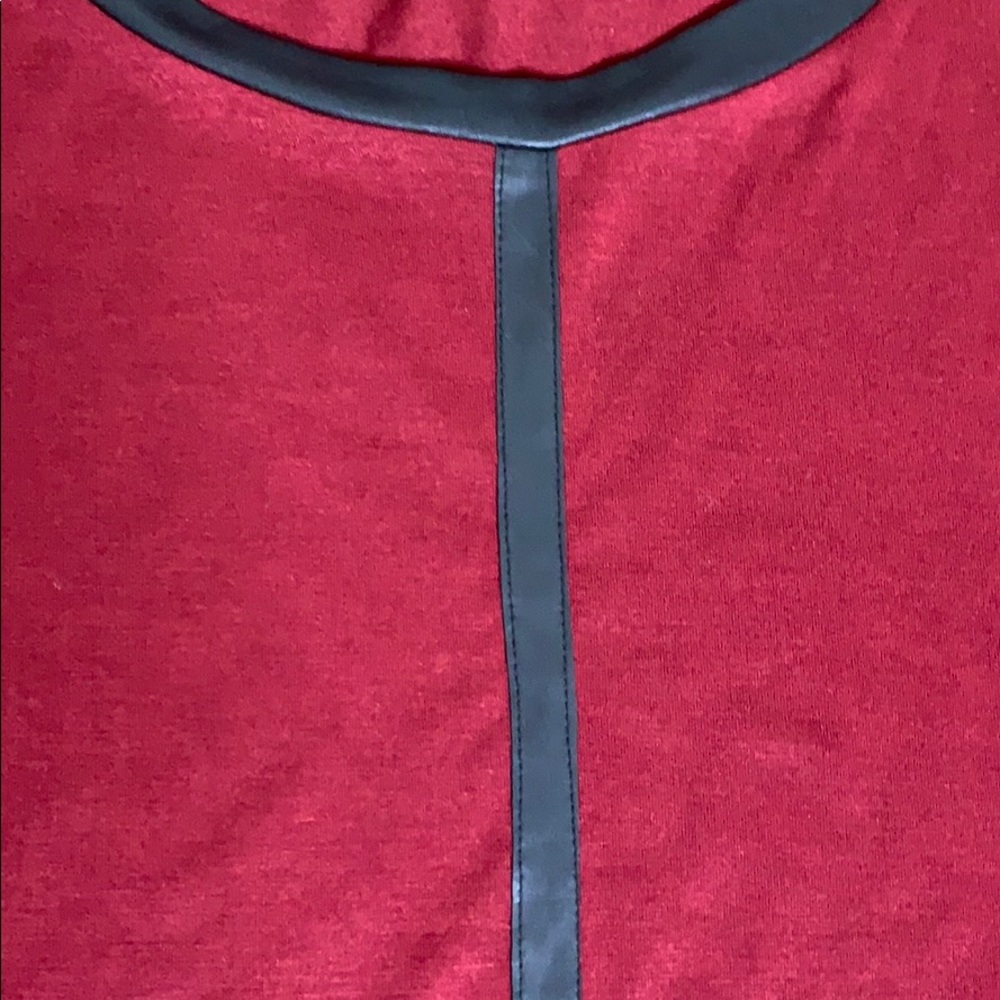 VERVE ami Size Large Wine & Black 3 Quarter Shirt - Picture 4 of 6
